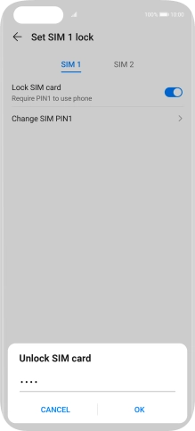 Key in your SIM PIN and press OK. The default SIM PIN is 0000.