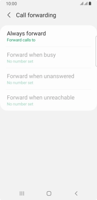 Press the required divert type.