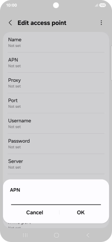 Key in mobile.o2.co.uk and press OK.