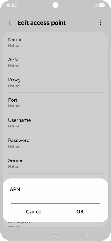 Key in mobile.o2.co.uk and press OK.