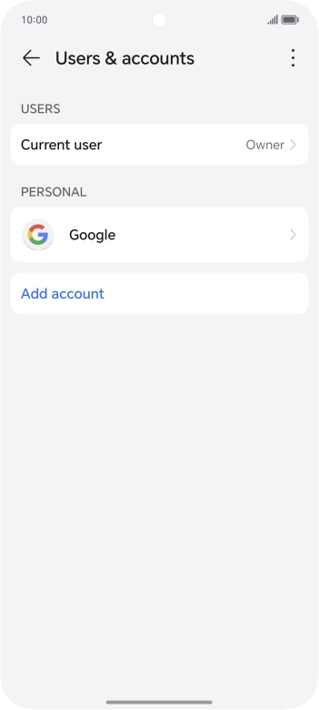 Press Add account.