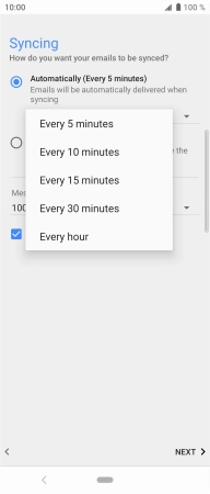 Press the required setting.
