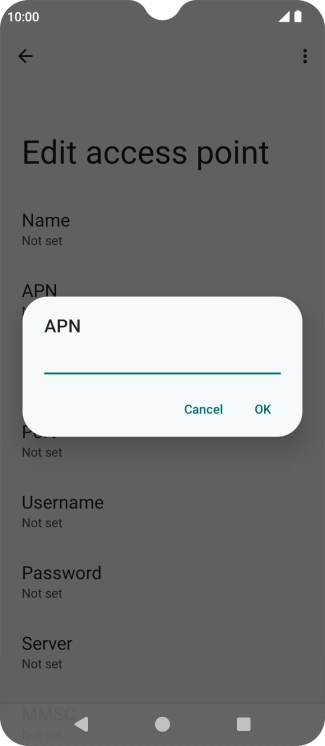 Key in wap.o2.co.uk and press OK.