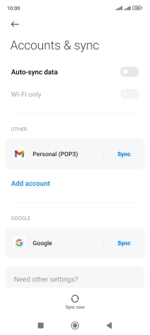Press the indicator next to 'Auto-sync data' to turn the function on or off.