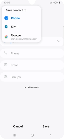 Press the required Google account.