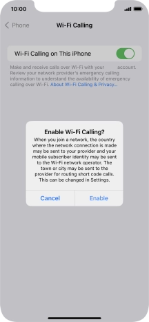 If you turn on the function, press Enable.