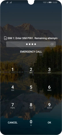 Key in your SIM PIN and press OK. The default SIM PIN is 0000.