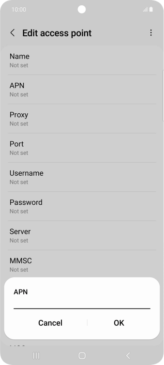 Key in wap.o2.co.uk and press OK.