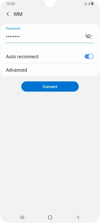 Key in the password for the WiFi network and press Connect.
