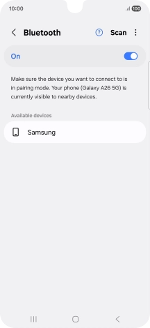 Press the required Bluetooth device and follow the instructions on the screen to pair the device with your phone.