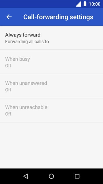 Press the required divert type.