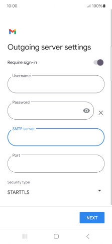 Press the field below 'Port' and key in 587.