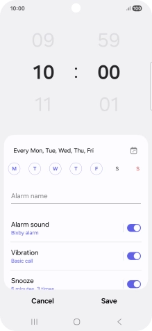Press the indicator next to 'Alarm sound' to turn on the alarm tone.