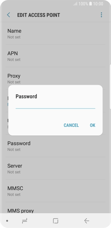 Key in p and press OK.