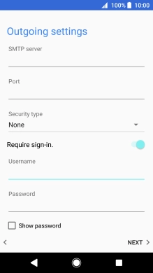 Press the field below 'Password' and key in the password for your email account.