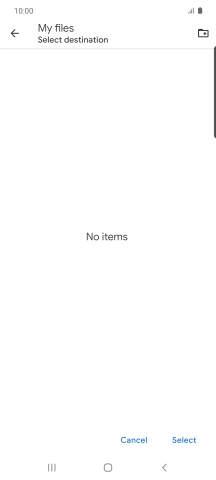 To create a new folder, press the new folder icon and follow the instructions on the screen to create a new folder.