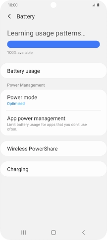 Press Power mode.