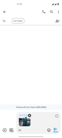 Press the send icon when you've finished your picture message.