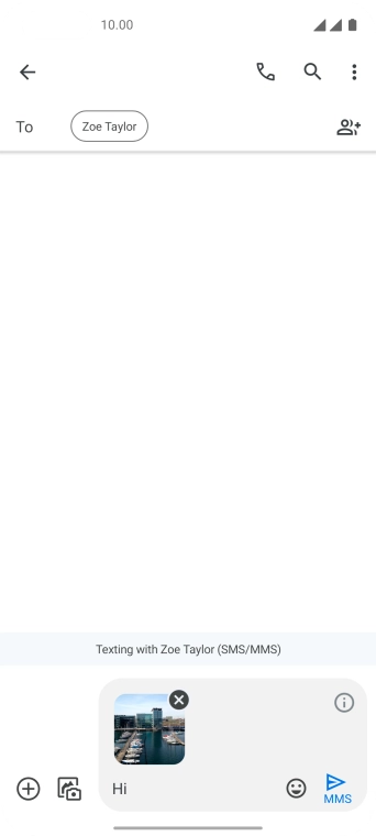 Press the send icon when you've finished your picture message.