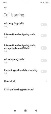 Press the indicator to turn the function on or off.