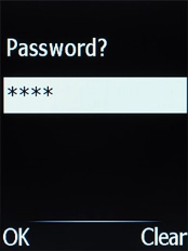 Key in the phone lock code (default is 1234) and press the Navigation key.