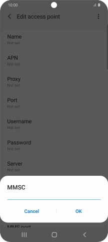 Key in http://mmsc.mms.o2.co.uk:8002 and press OK.