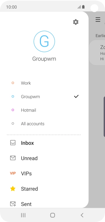 Press the settings icon. Press the settings icon.