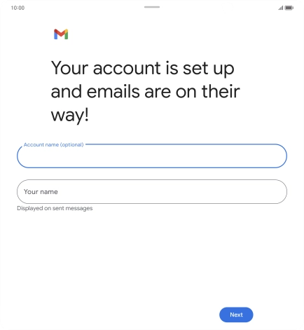 Press Your name and key in the required sender name.