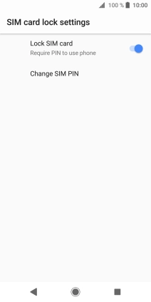 Press the indicator next to 'Lock SIM card' to turn the function on or off.