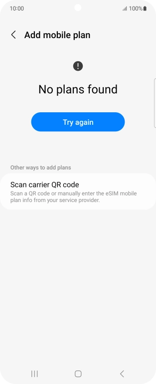 Press Scan carrier QR code.