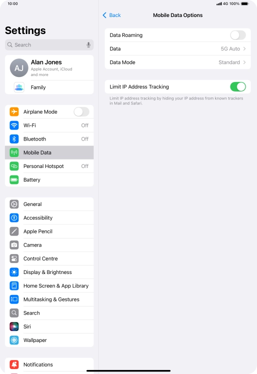 Press Data Mode.