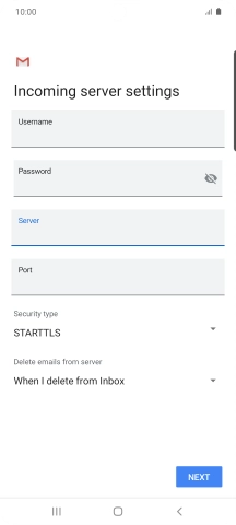 Press the field below 'Port' and key in 110.