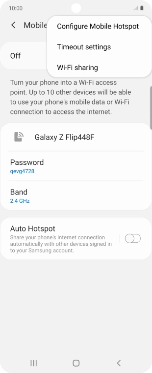 Press Configure Mobile Hotspot.