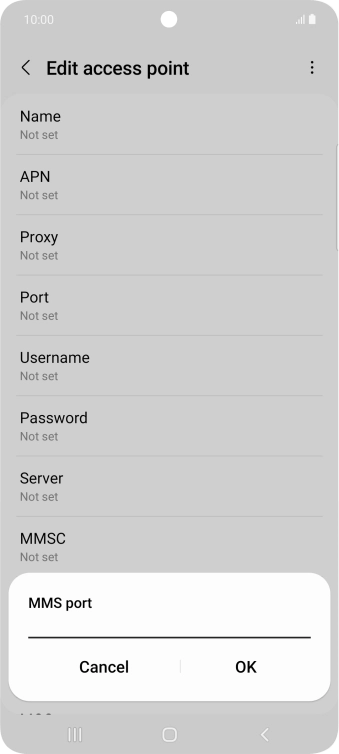 Key in 8080 and press OK.