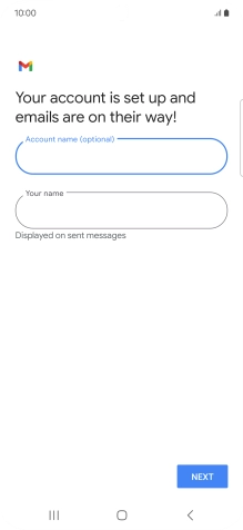 Press the field below 'Your name' and key in the required sender name.