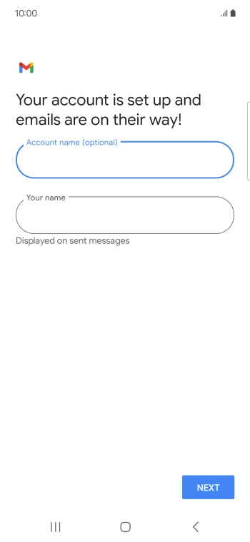 Press the field below 'Your name' and key in the required sender name.