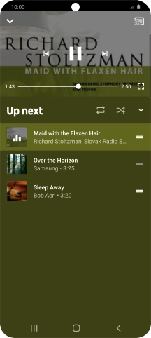 Press the repeat icon to turn the function on or off.