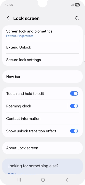 Press Screen lock and biometrics and key in the additional lock code you created earlier.