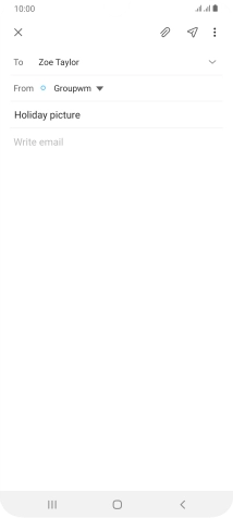 Press the text input field and write the text for your email.