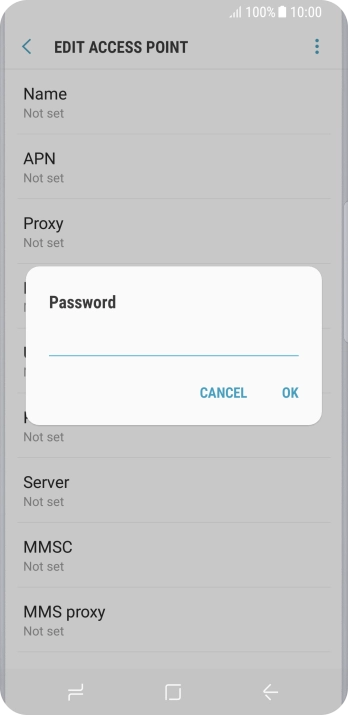 Key in password and press OK.