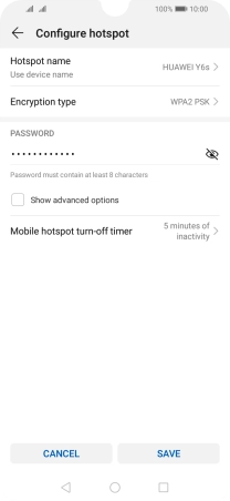 Press Hotspot name.