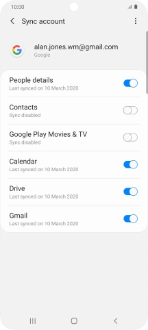 Press the indicator next to 'Contacts' to turn on the function.