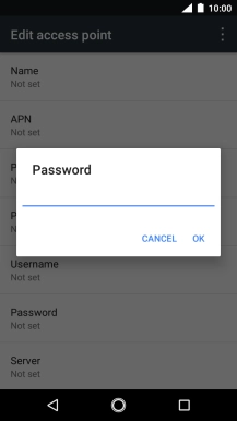 Key in p and press OK.