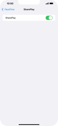 Press the indicator next to 'SharePlay' to turn the function on or off.
