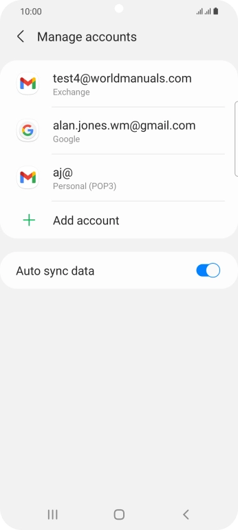 Press the indicator next to 'Auto sync data' to turn the function on or off.