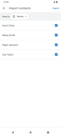 Press the fields next to the required contacts to select them.