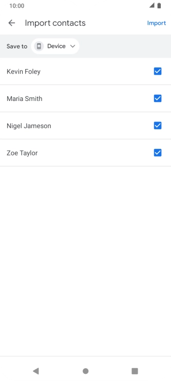 Press the fields next to the required contacts to select them.
