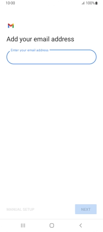 Press the field below 'Enter your email address' and key in your email address.
