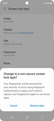 Press Remove data.