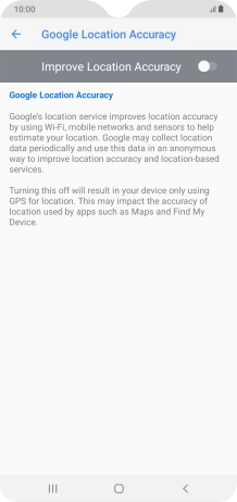 If you press the indicator next to 'Improve Location Accuracy' to turn on the function, your phone can find your exact position using the GPS satellites, the mobile network and nearby WiFi networks. Satellite-based GPS requires a clear view of the sky.